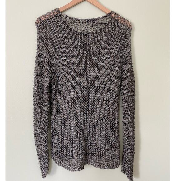 Eileen Fisher Sweater Small Alpaca Blend Open Knit Gray - Picture 4 of 9